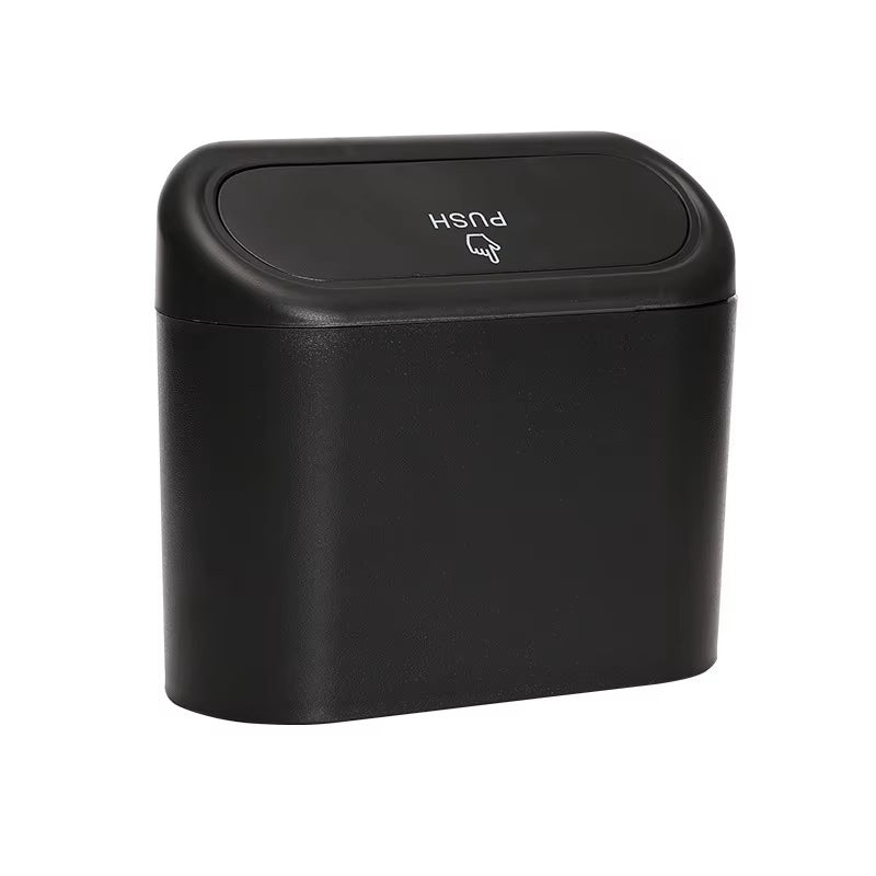 Car Trash Bin Hanging Vehicle Garbage Dust Case Storage Box Plastic Pressing Square Trash Can Type Auto Car Supplies
